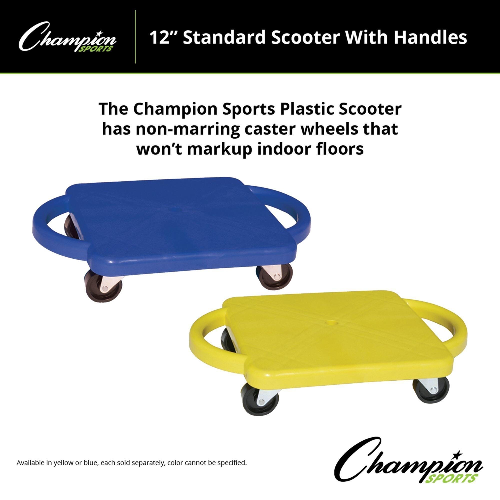 Champion Sports Economy Plastic Scooter Board with Handles, 12 x